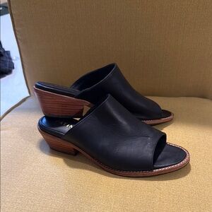 Elegant Black Leather Mules
